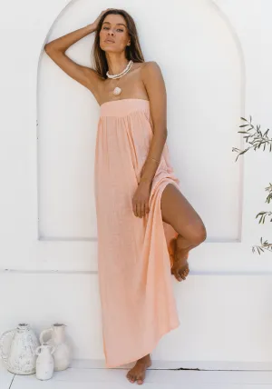 St Tropez Strapless Maxi -Grapefruit