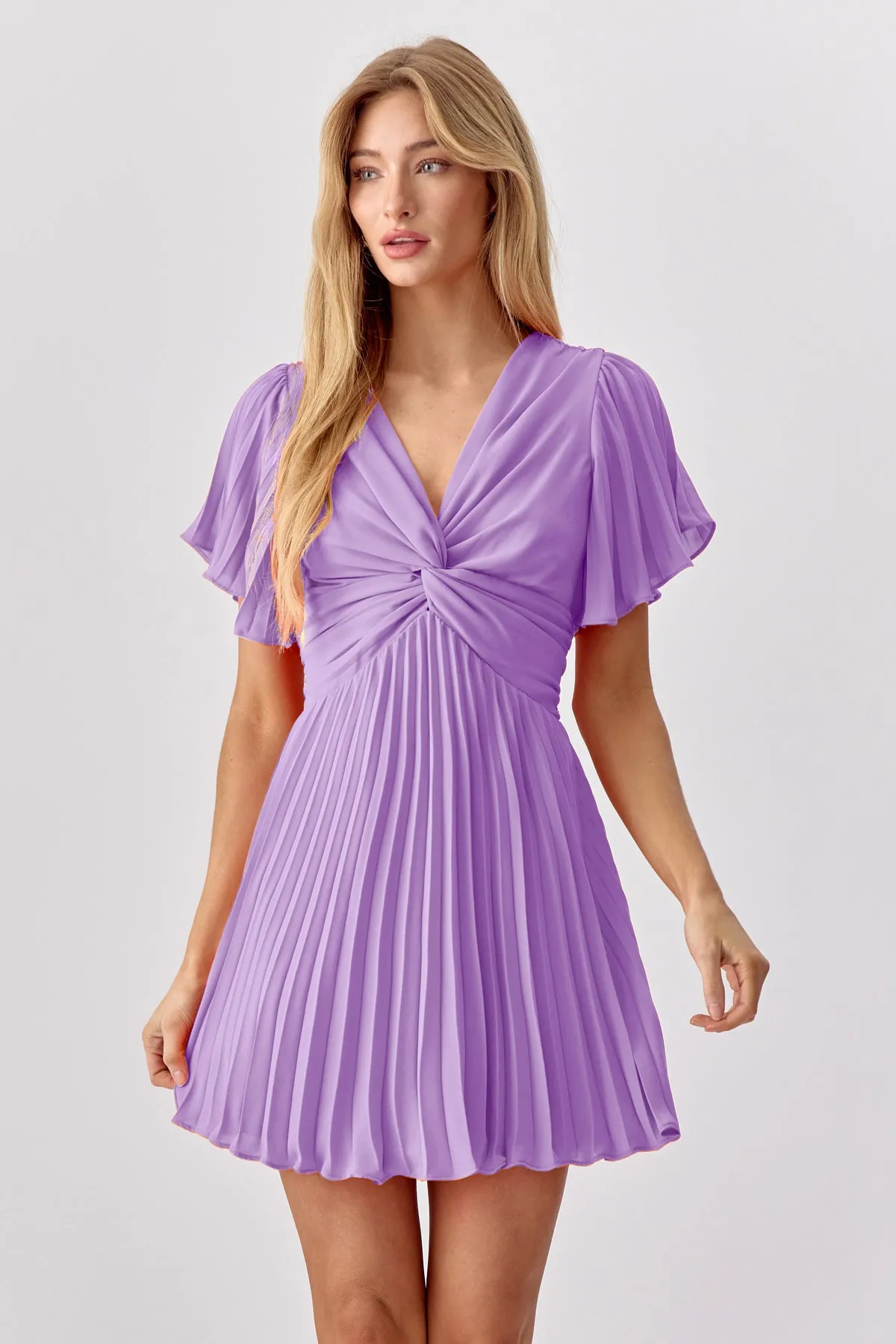 Stacey Pleated Mini Dress