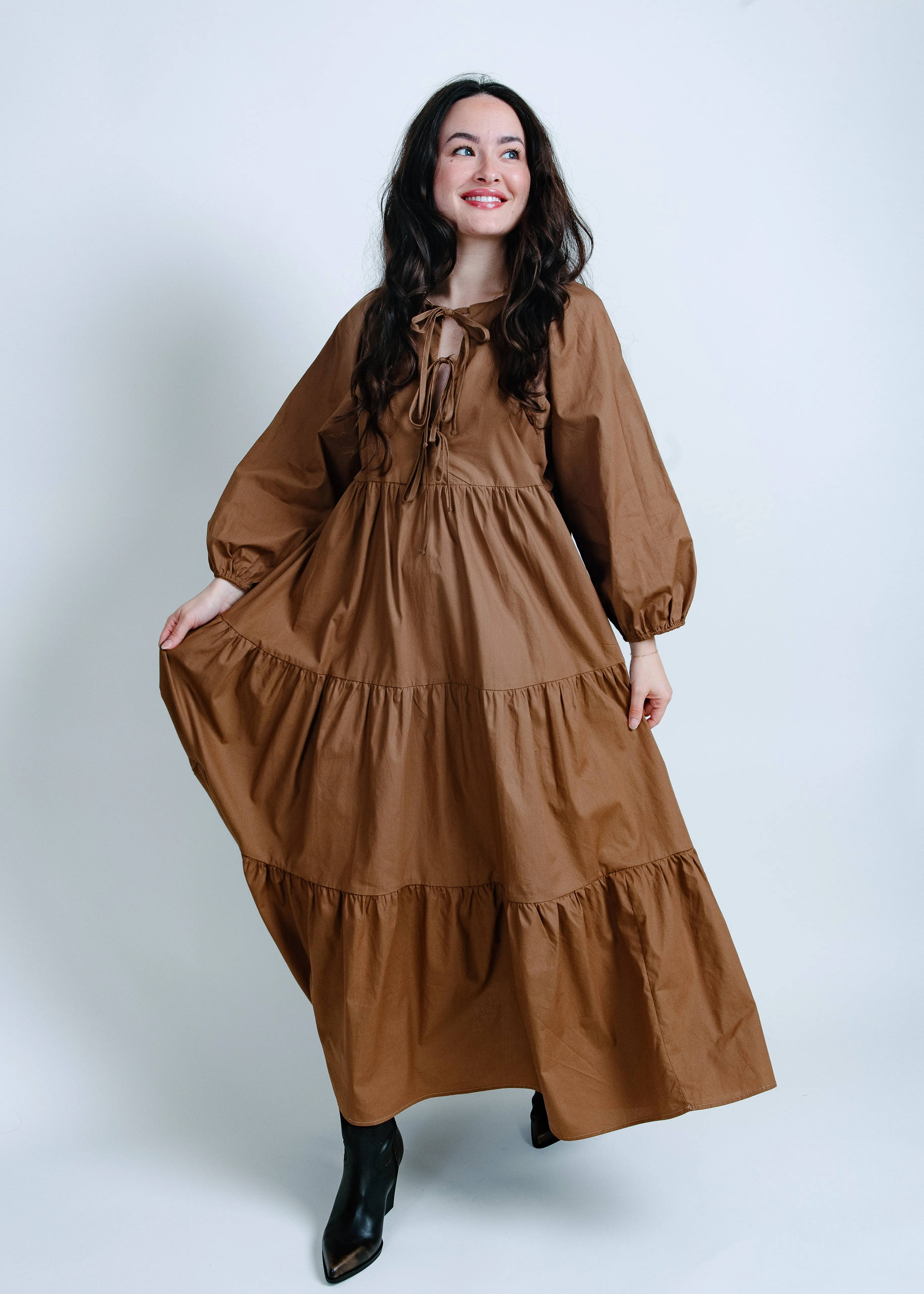 Stella Tie Front Midi Dress