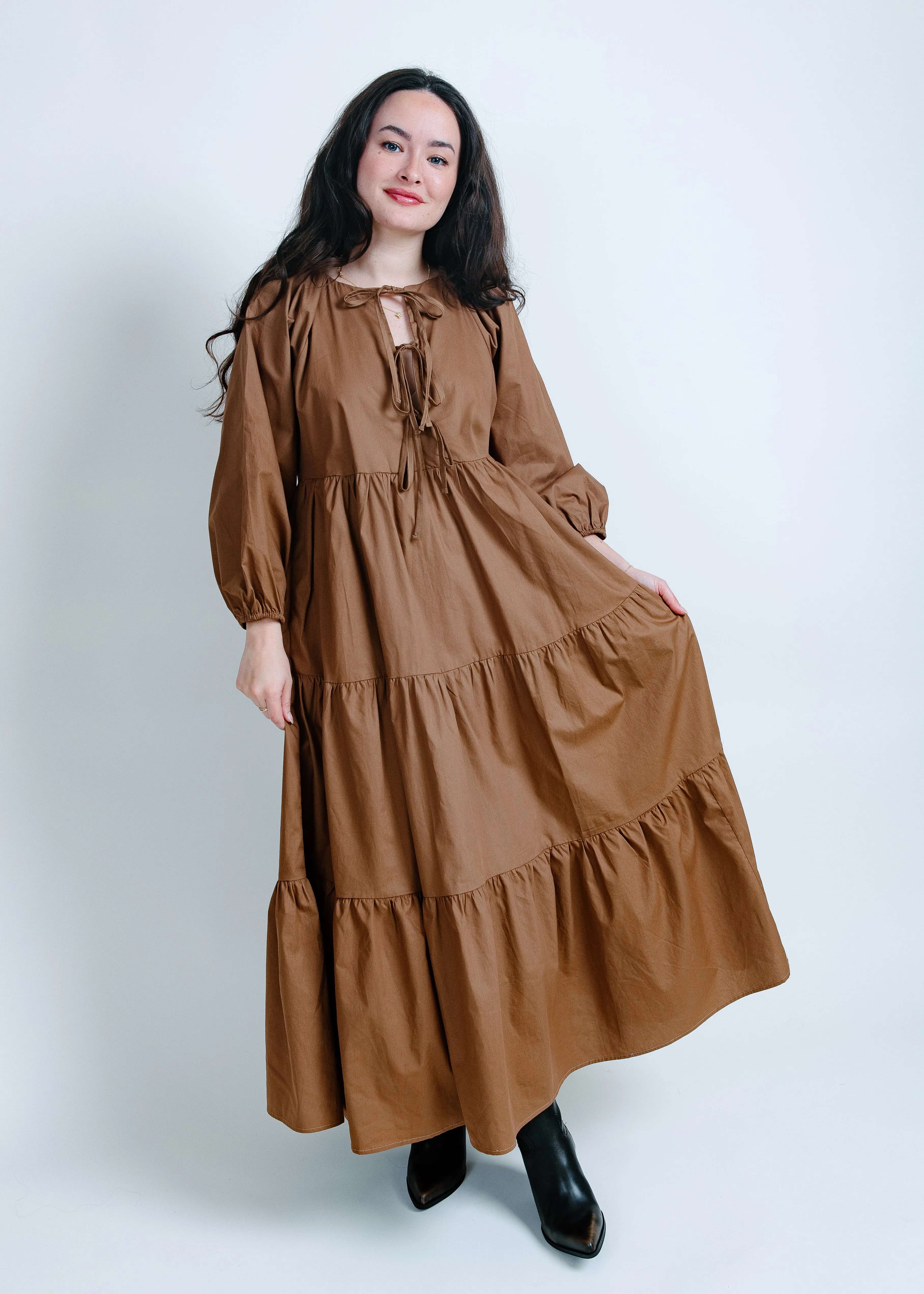 Stella Tie Front Midi Dress