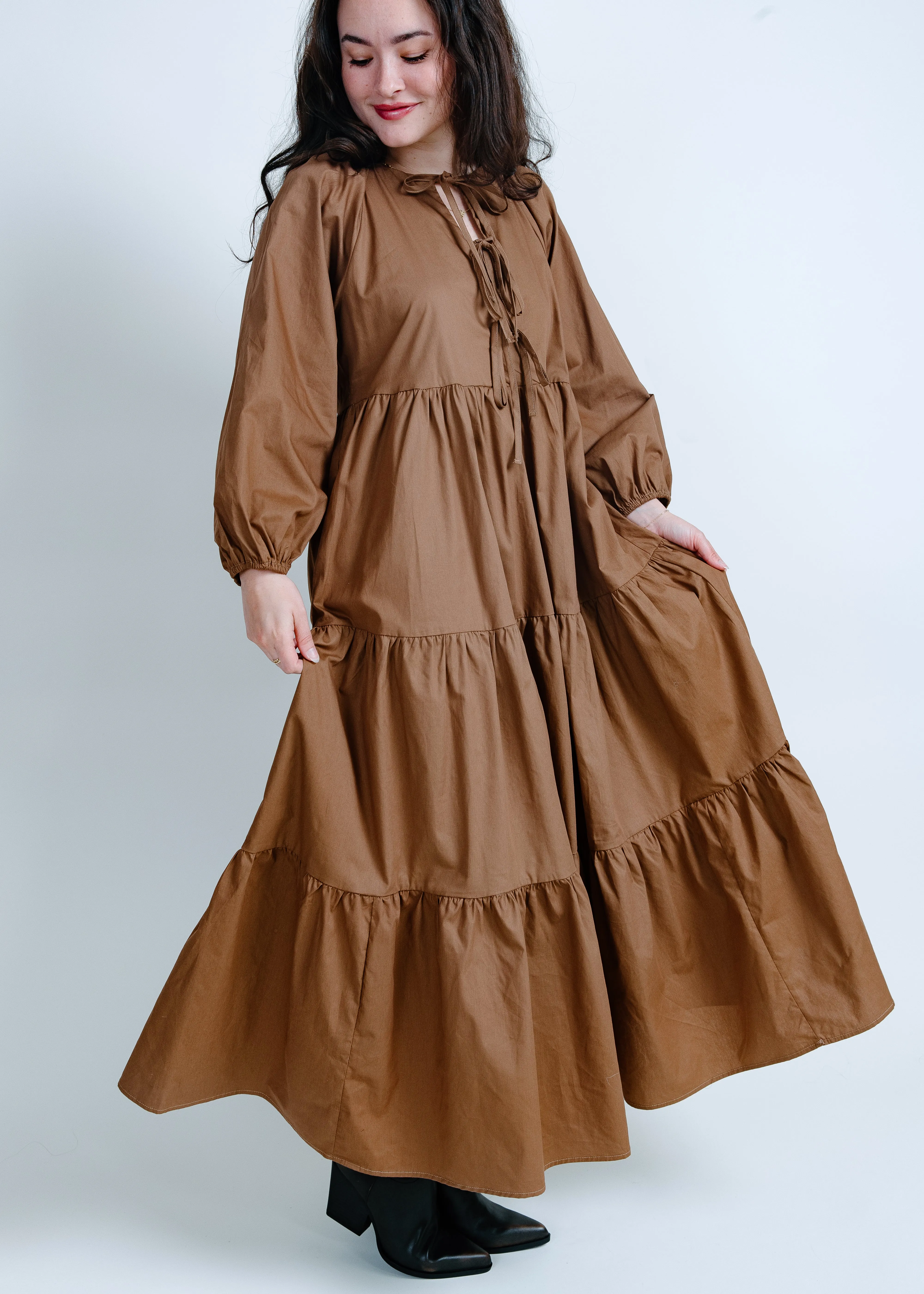 Stella Tie Front Midi Dress