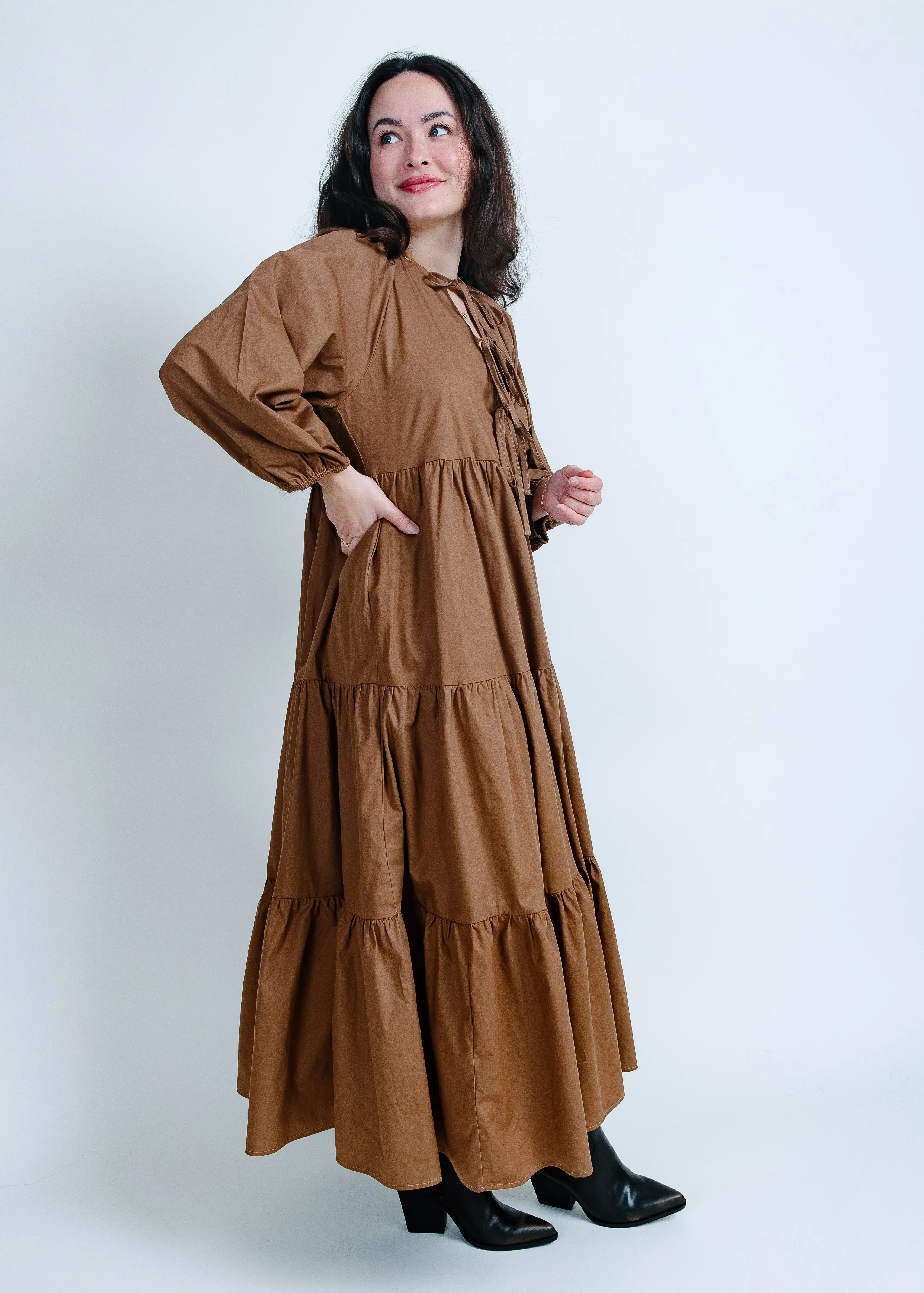 Stella Tie Front Midi Dress