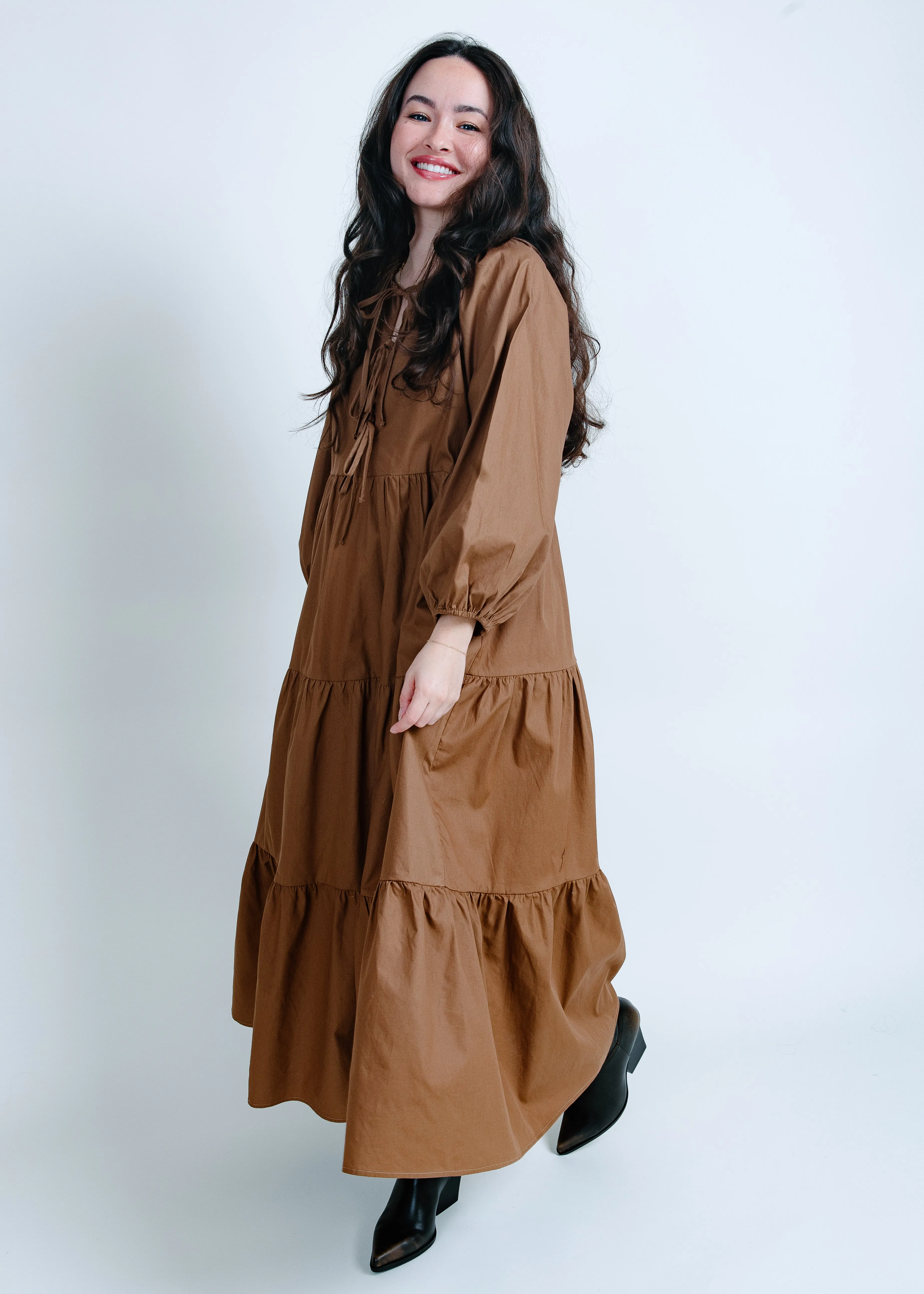 Stella Tie Front Midi Dress