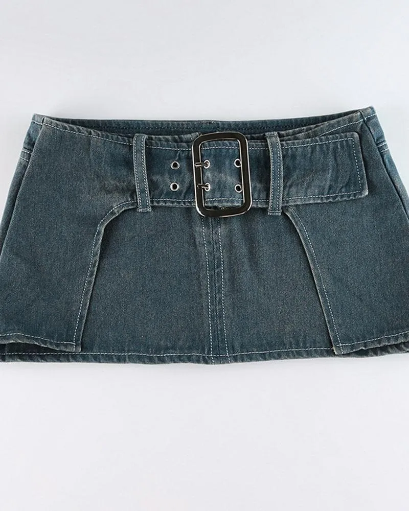 Stellaura Micro Mini Denim Skirt