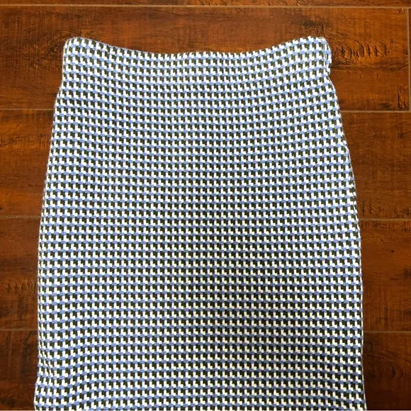 STITCHES   STRIPES Revolve Poplar Knit Midi Skirt Blue Check Pencil Size XS