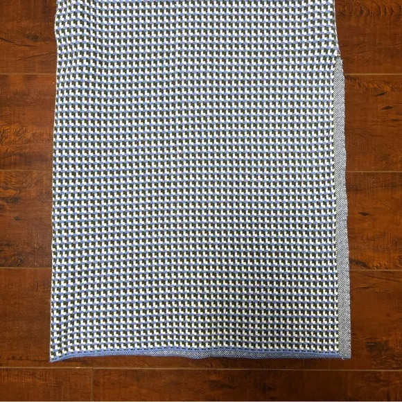 STITCHES   STRIPES Revolve Poplar Knit Midi Skirt Blue Check Pencil Size XS