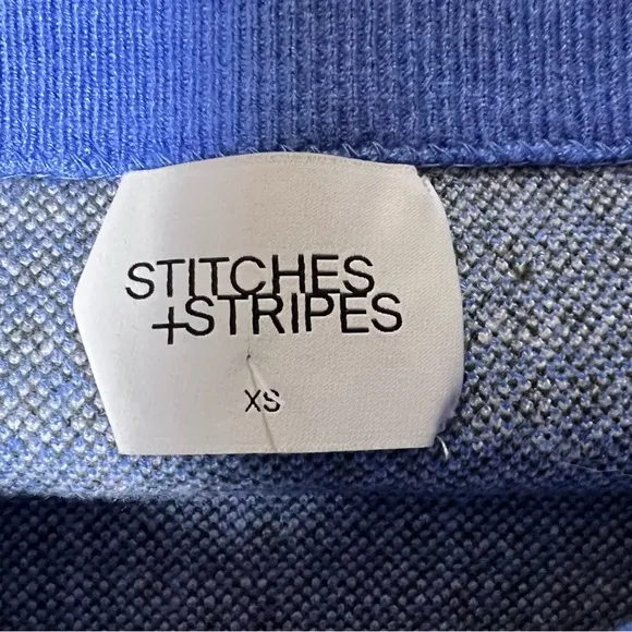STITCHES   STRIPES Revolve Poplar Knit Midi Skirt Blue Check Pencil Size XS