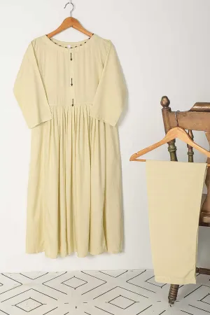 STP-033A-Skin - 2Pc Stitched Linen Frock With Linen Trouser