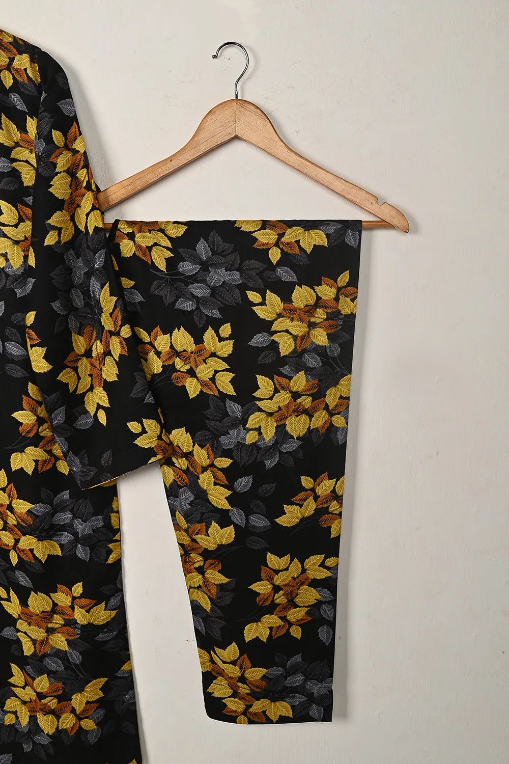 STP-281A-Black - 2Pc Ready to Wear Digital Printed Winter Linen Co-Ord Set