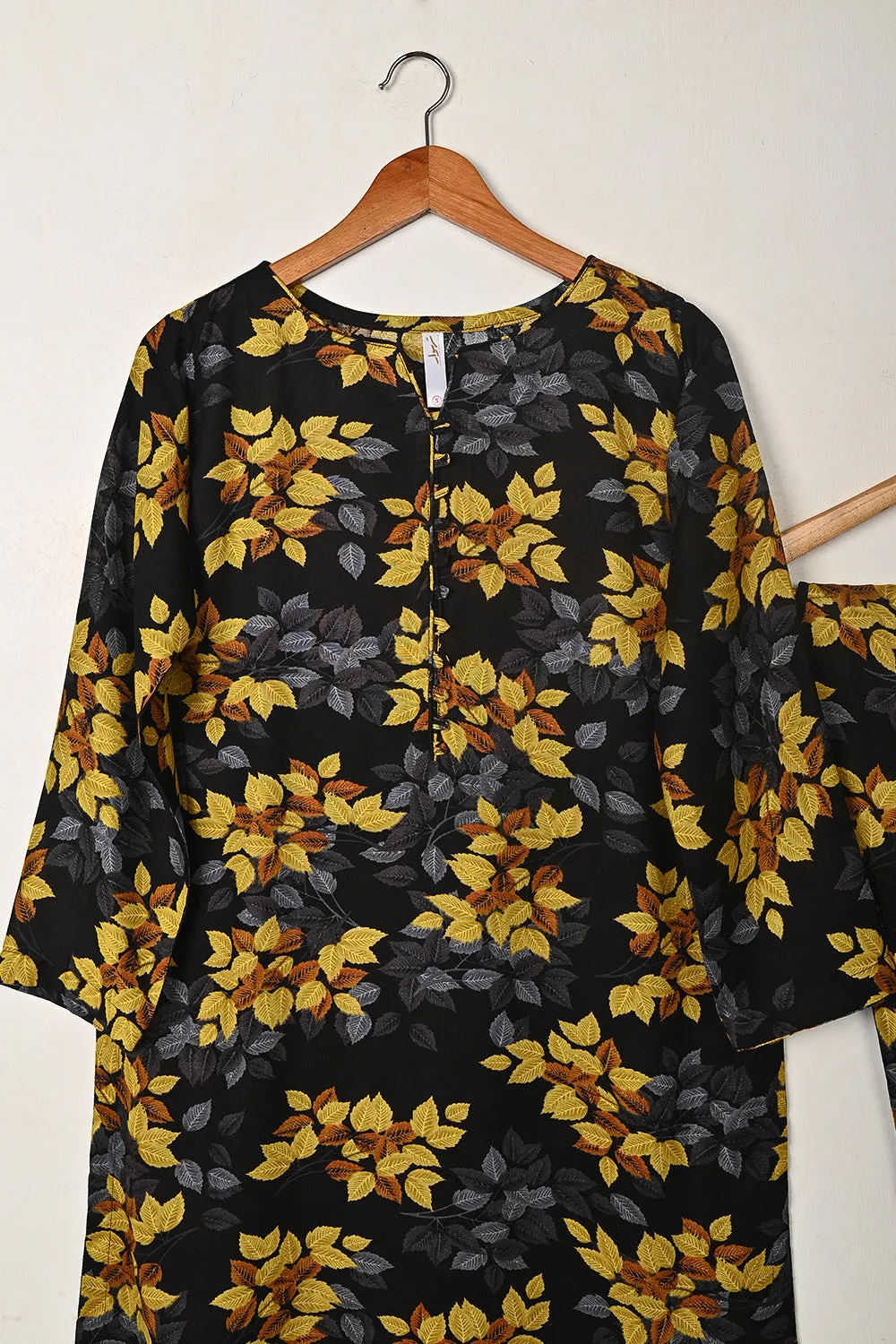 STP-281A-Black - 2Pc Ready to Wear Digital Printed Winter Linen Co-Ord Set