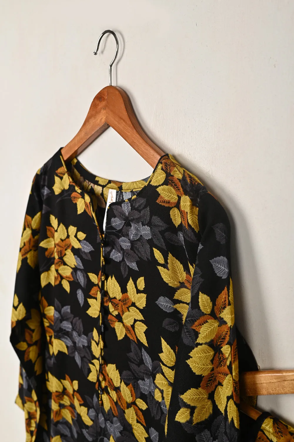 STP-281A-Black - 2Pc Ready to Wear Digital Printed Winter Linen Co-Ord Set