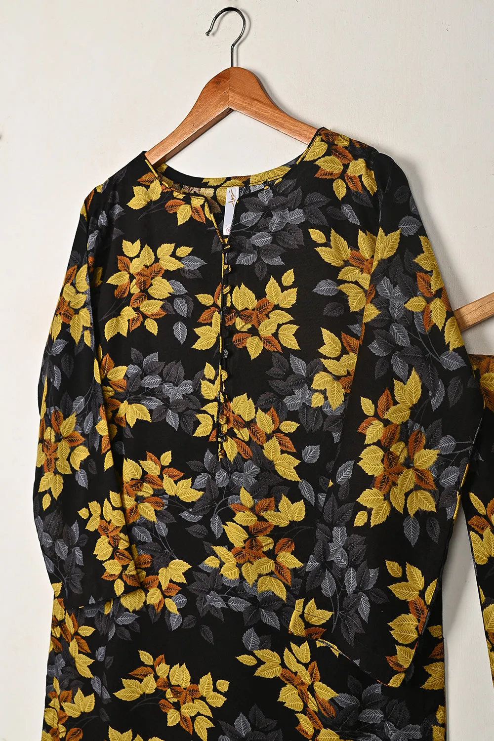 STP-281A-Black - 2Pc Ready to Wear Digital Printed Winter Linen Co-Ord Set