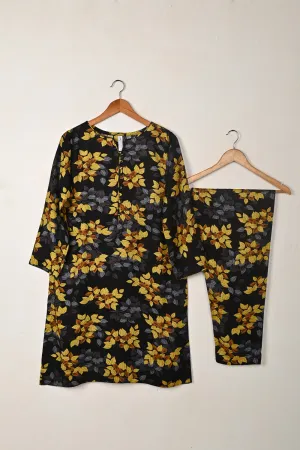 STP-281A-Black - 2Pc Ready to Wear Digital Printed Winter Linen Co-Ord Set