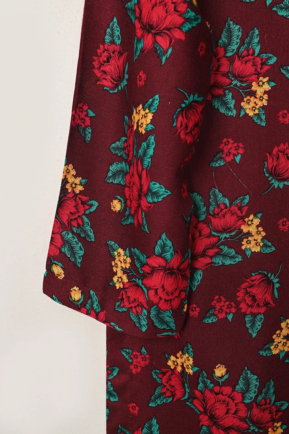 STP-282A-Maroon - 2Pc Ready to Wear Digital Printed Winter Linen Co-Ord Set