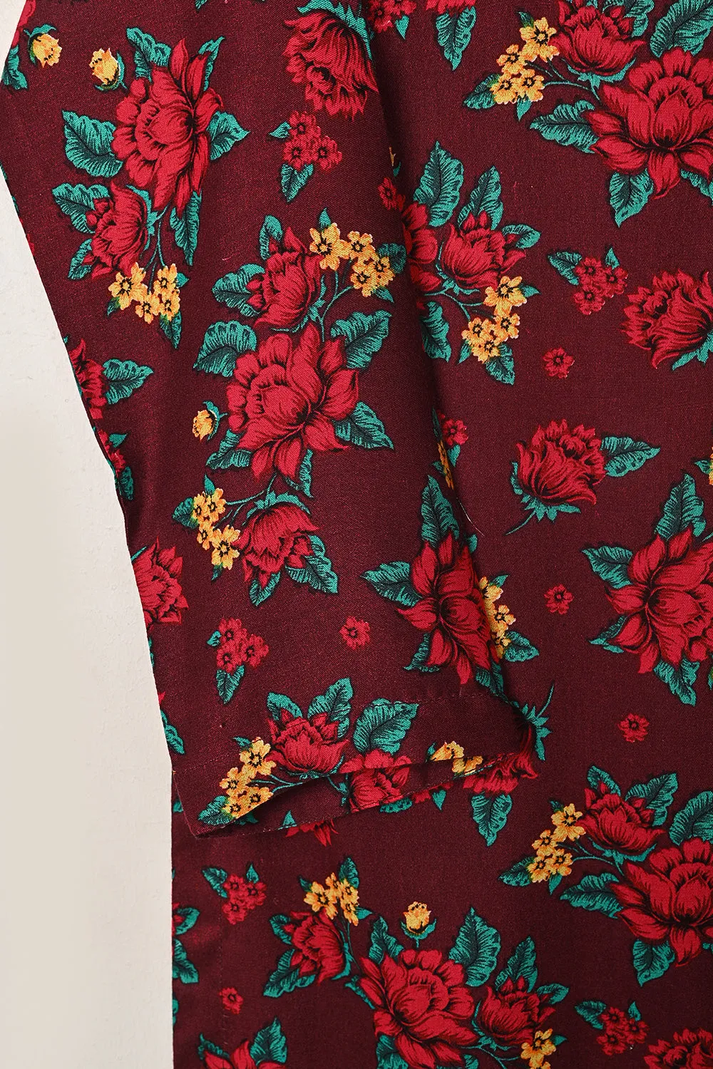 STP-282A-Maroon - 2Pc Ready to Wear Digital Printed Winter Linen Co-Ord Set