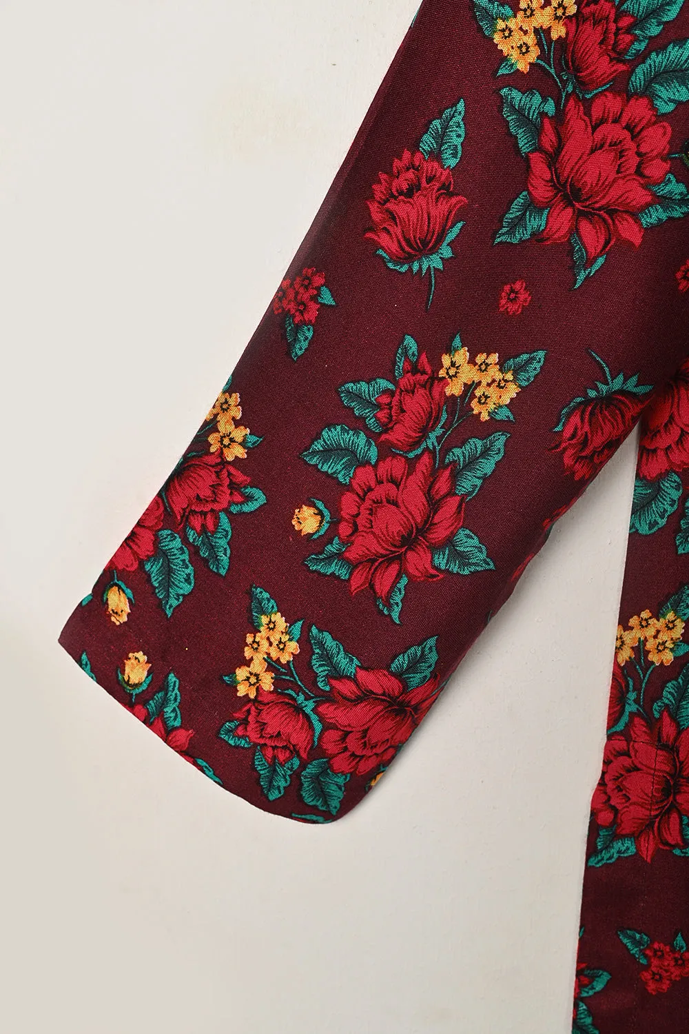 STP-282A-Maroon - 2Pc Ready to Wear Digital Printed Winter Linen Co-Ord Set