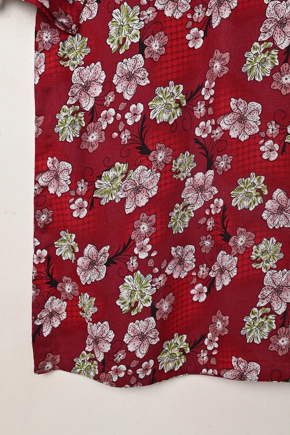 STP-284A-Red - 2Pc Ready to Wear Digital Printed Winter Linen Co-Ord Set