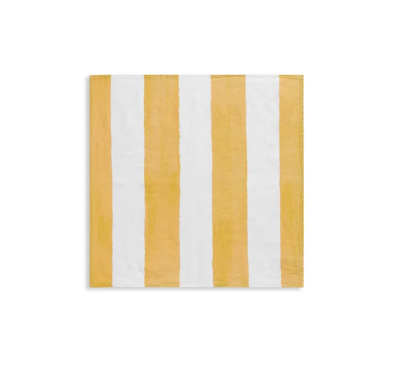 Stripe Linen in Yellow Napkin by Summerill & Bishop