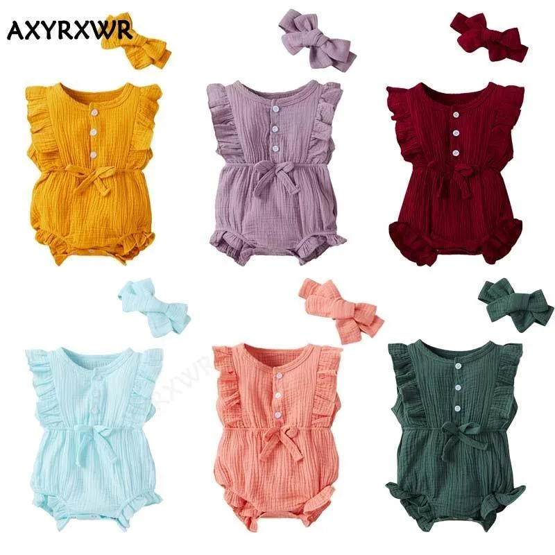 Summer Cotton Linen Romper