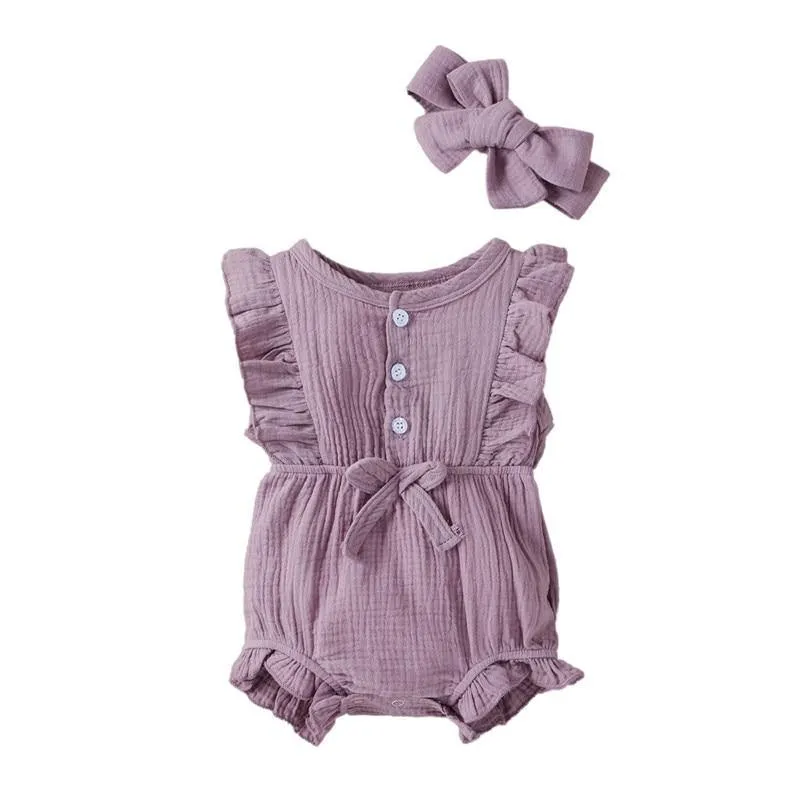Summer Cotton Linen Romper