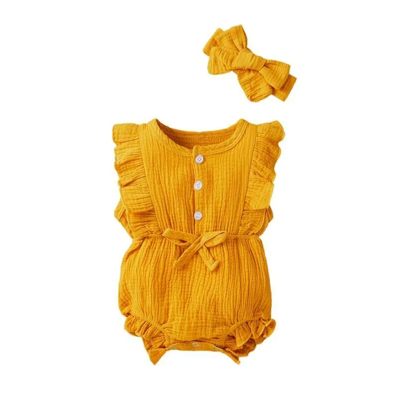 Summer Cotton Linen Romper