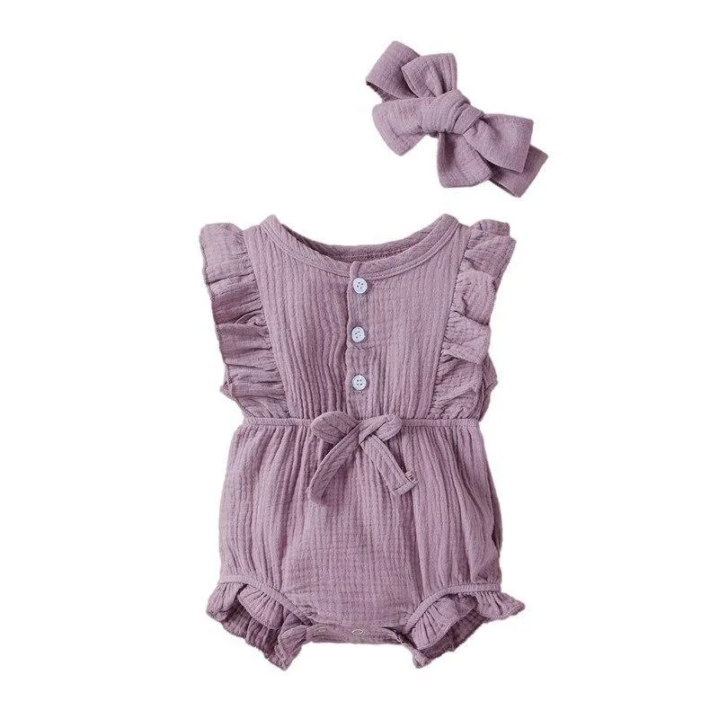 Summer Cotton Linen Romper