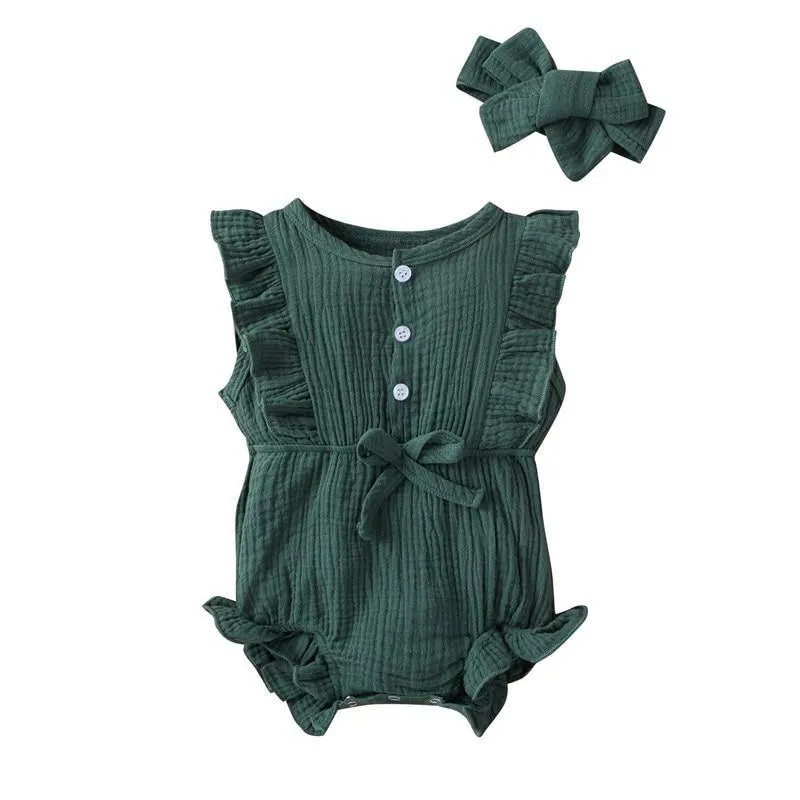 Summer Cotton Linen Romper