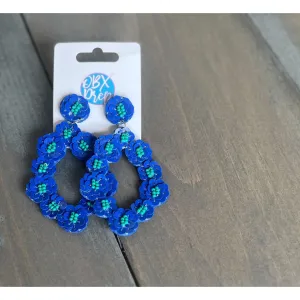Summer Oval Floral Spring Summer Beaded Earrings S