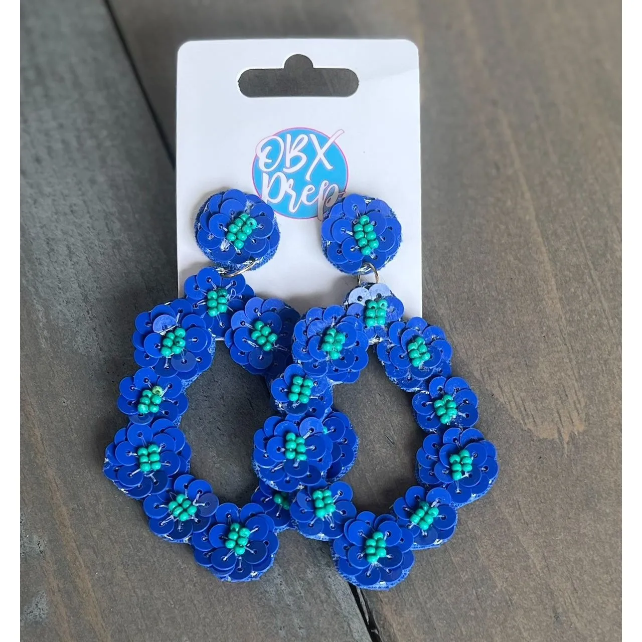 Summer Oval Floral Spring Summer Beaded Earrings