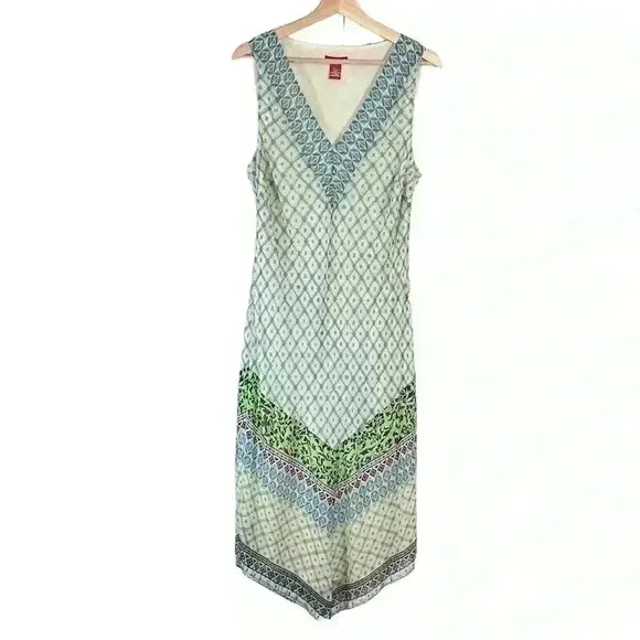 Sundance Silk Boho Maxi Dress | Blues Greens | SZ L