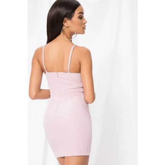 Superdown Sophy Fitted Mini Dress in Pink Small