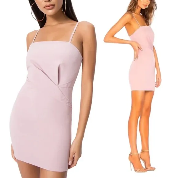 Superdown Sophy Fitted Mini Dress in Pink Small