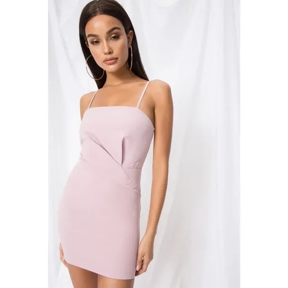 Superdown Sophy Fitted Mini Dress in Pink Small