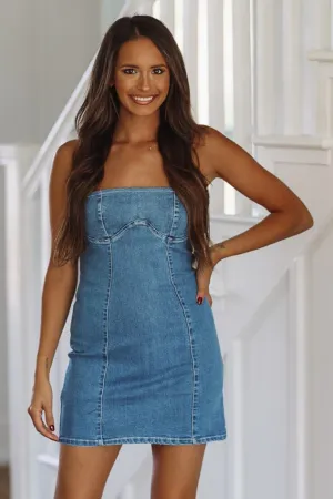 Talk About it Mini Dress - Denim