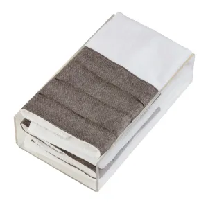 Taupe & White Hand Towels with Acrylic Holder