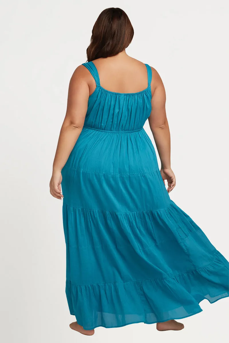 Teal Liszt Maxi Beach Maxi Dress