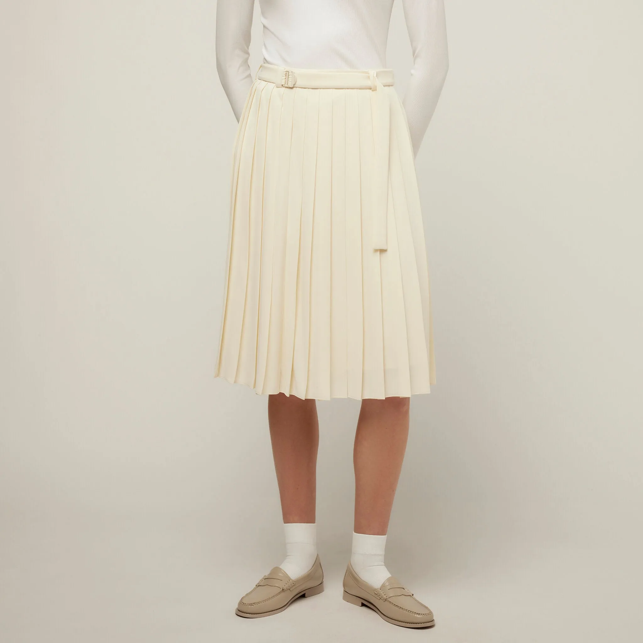 Tech Slk Pleated Skirt