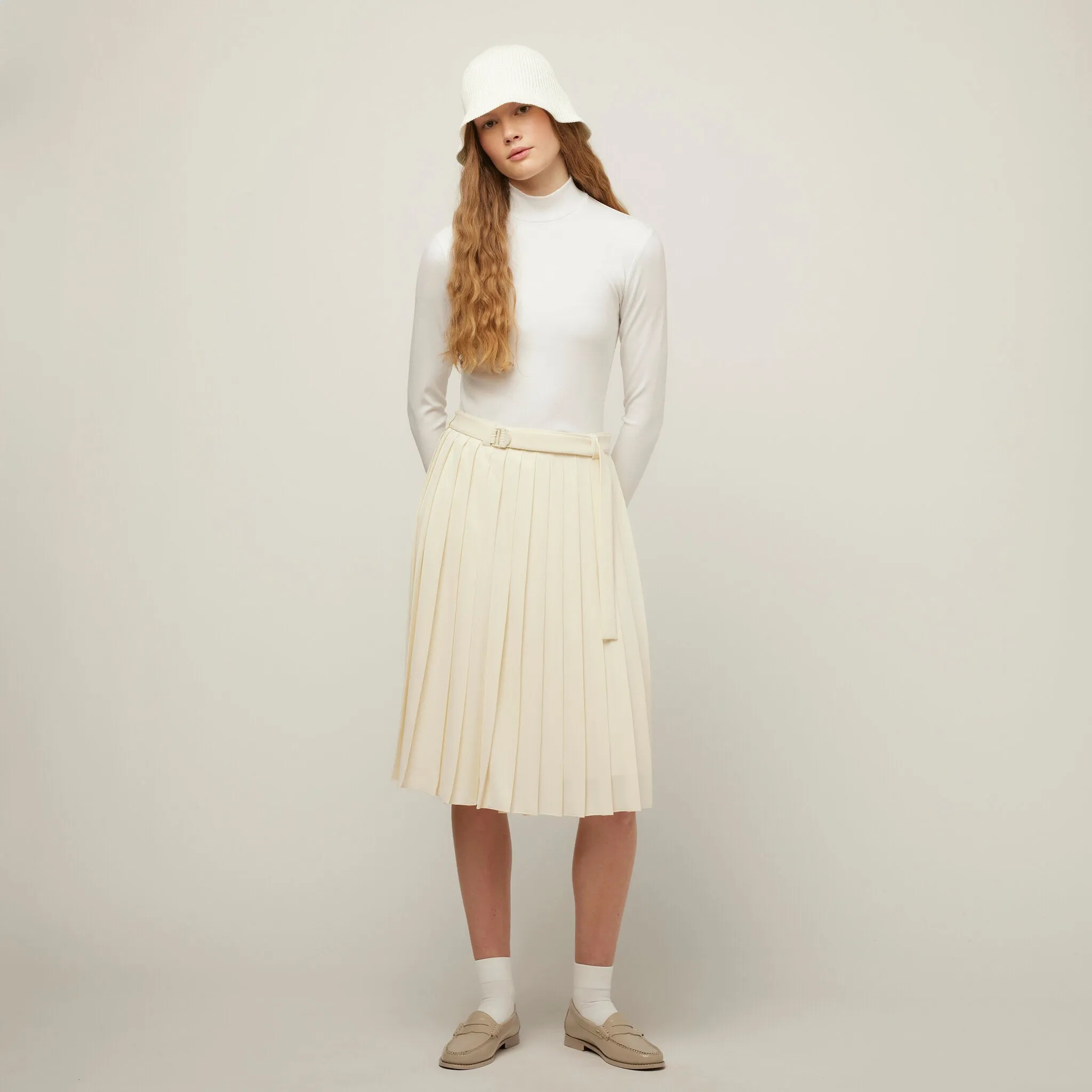 Tech Slk Pleated Skirt