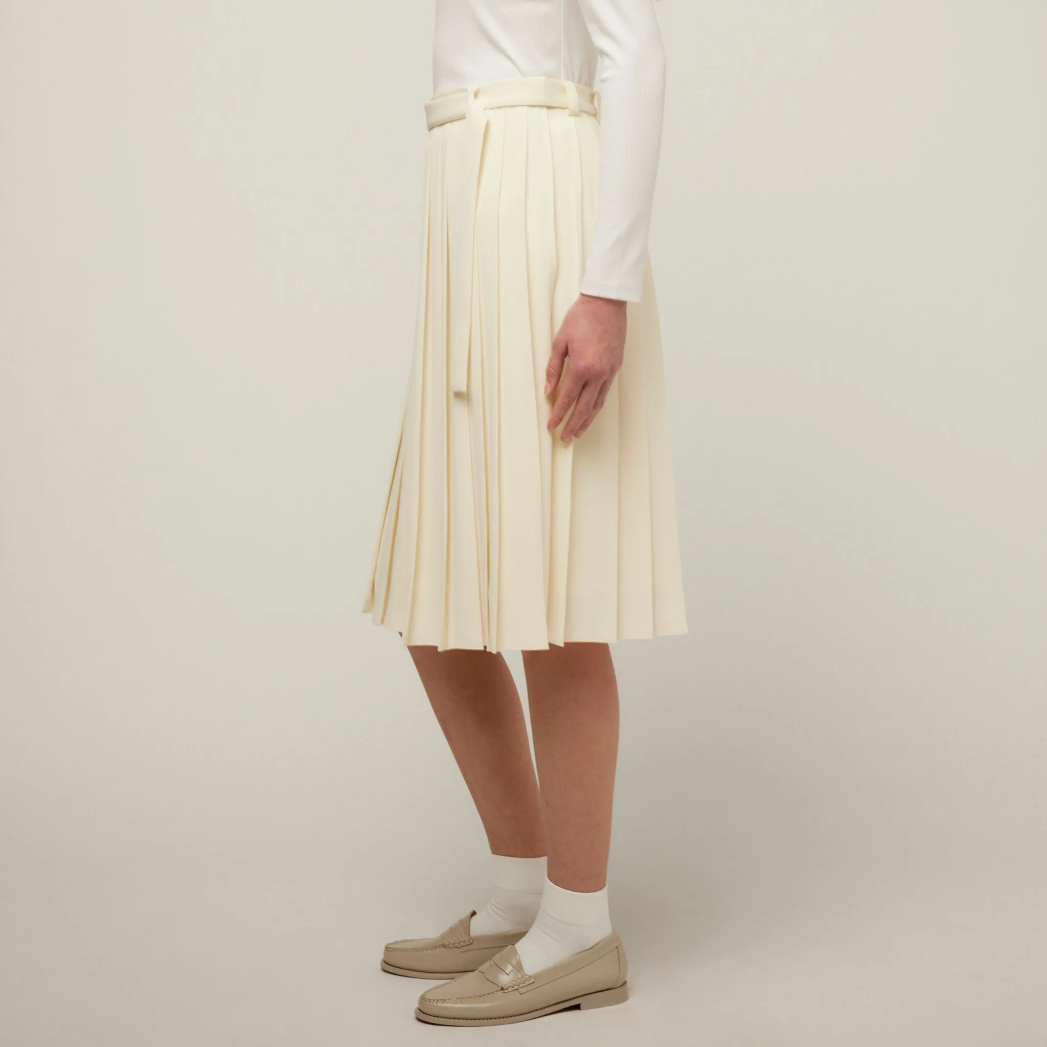Tech Slk Pleated Skirt