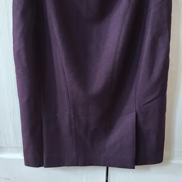 Ted Baker London Eggplant Purple Wool Stretch Pencil Skirt Size 3 Size US 8
