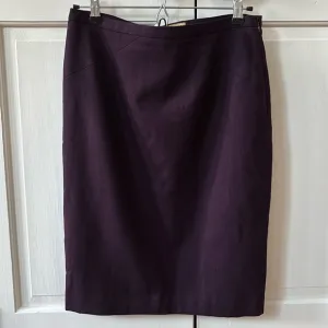 Ted Baker London Eggplant Purple Wool Stretch Pencil Skirt Size 3 Size US 8