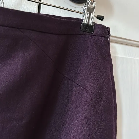 Ted Baker London Eggplant Purple Wool Stretch Pencil Skirt Size 3 Size US 8