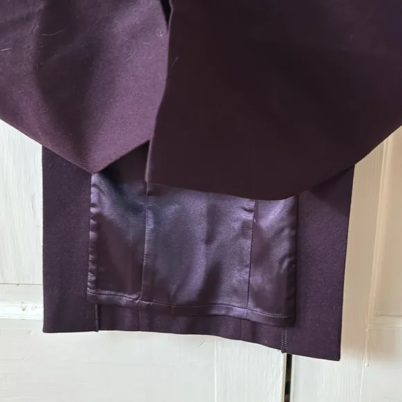 Ted Baker London Eggplant Purple Wool Stretch Pencil Skirt Size 3 Size US 8