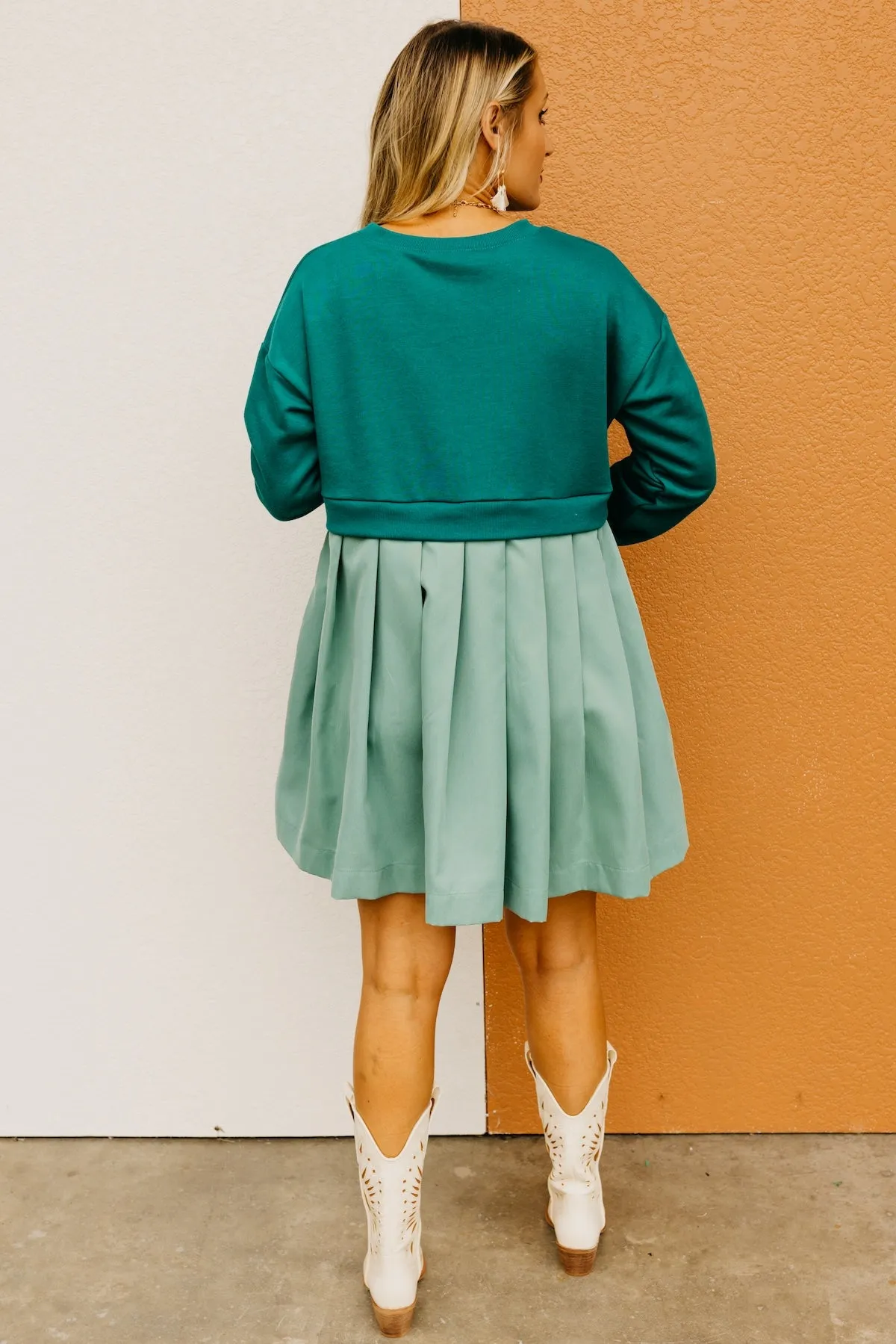 The Carlos Mix Pleated Mini Dress