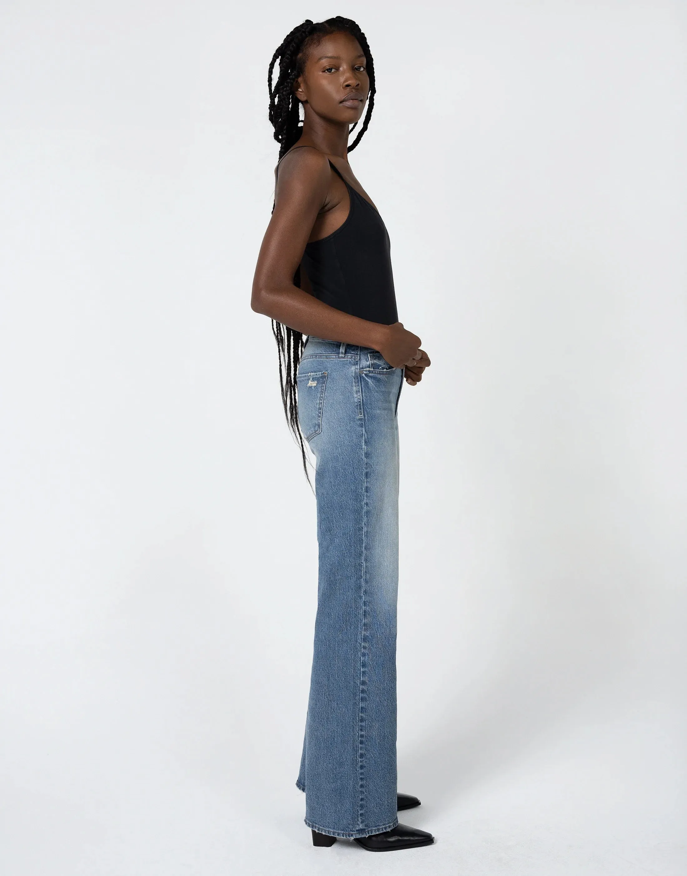 The Jolene High Rise A Line Flares - Reflecting