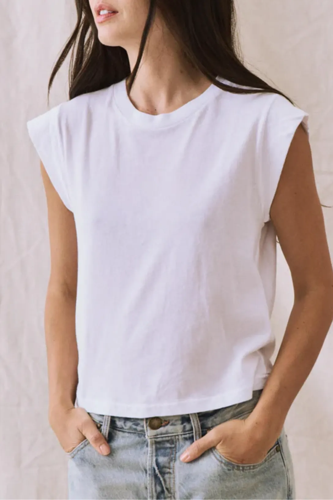 The Peak Shoulder Tee | True White