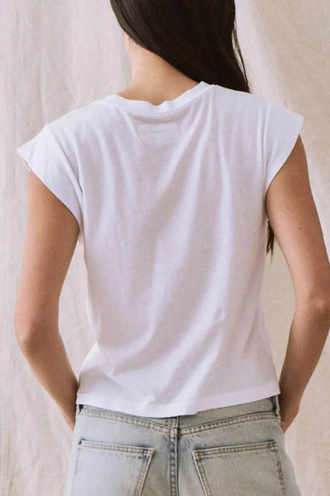 The Peak Shoulder Tee | True White