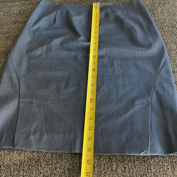 THEORY GOLDA TAILOR PENCIL SKIRT NAVY DOUBLE SLIT BACK WOOL BLEND STRETCH SZ 4