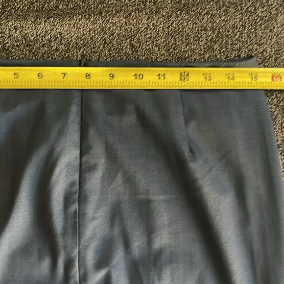 THEORY GOLDA TAILOR PENCIL SKIRT NAVY DOUBLE SLIT BACK WOOL BLEND STRETCH SZ 4