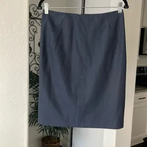 THEORY GOLDA TAILOR PENCIL SKIRT NAVY DOUBLE SLIT BACK WOOL BLEND STRETCH SZ 4